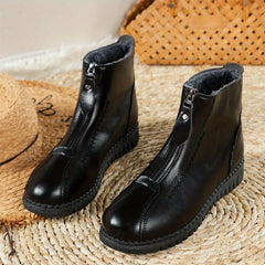 Zipper Front Winter Flat Sneakers Women's Boots