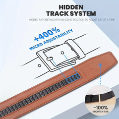 Men's Carbon Fiber Leather Belt with Automatic Buckle