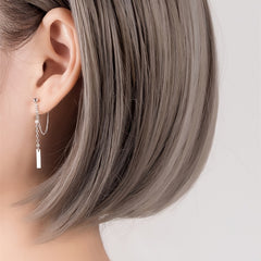 Modern Sterling Silver Bar Threader Earrings
