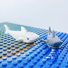 2pcs Shark Underwater World Animal Models DIY Birthday Gift ABS Material Gray