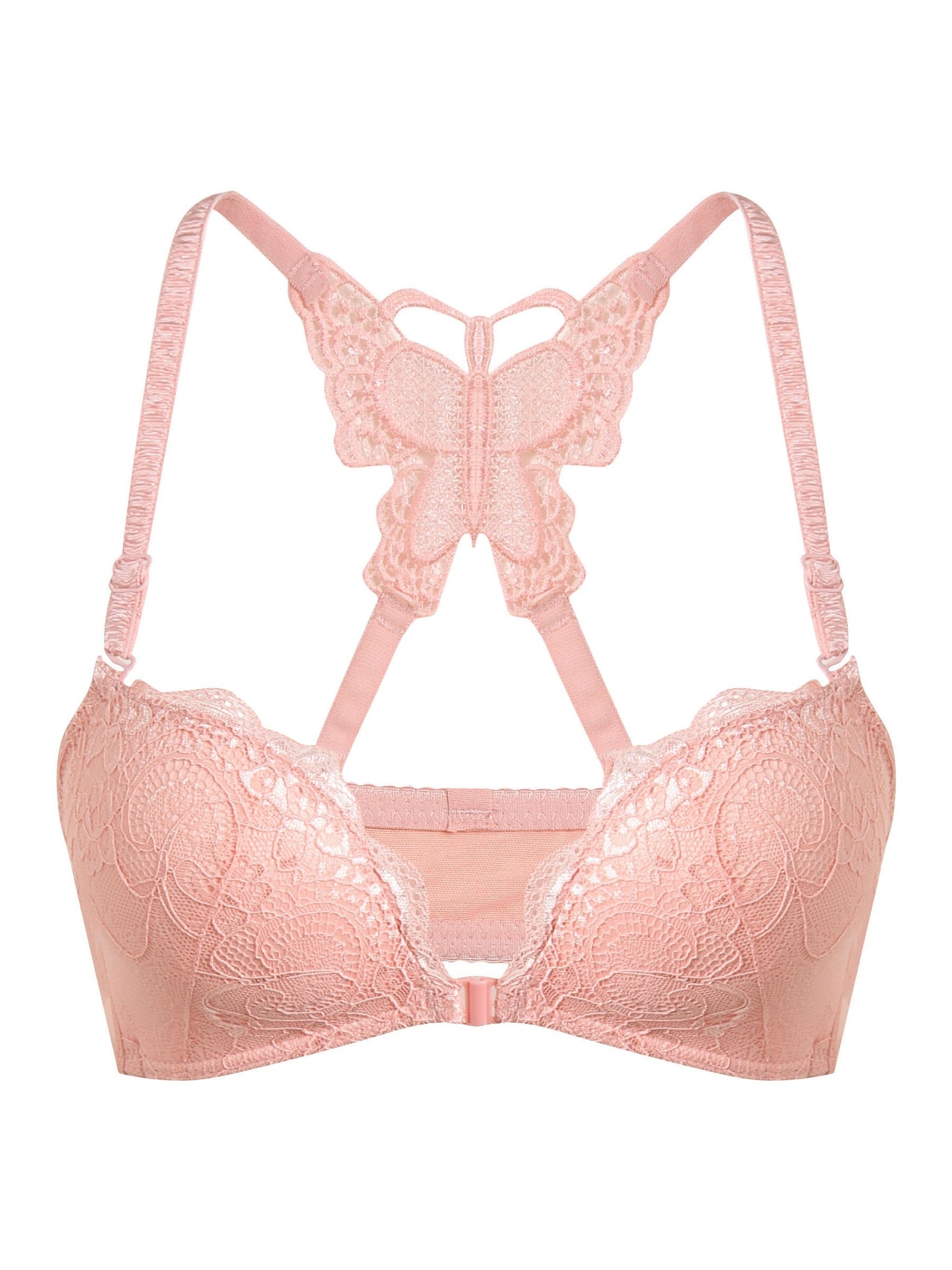 Lace Push Up Bra Embroidery Front Buckle Bra Women's Lingerie