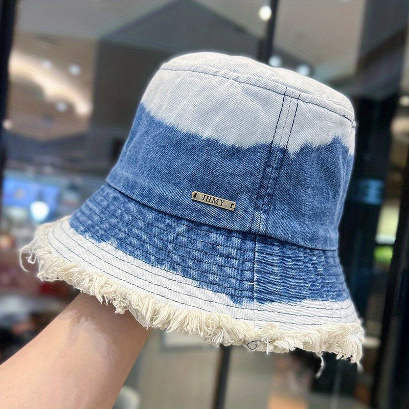 Distressed Sun Shade Bucket Hat Hip Hop Unisex Basin Hats For Women Men