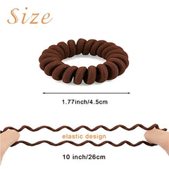 18pcs Spiral Hair Ties Ponytail Holder Coil Hair Ties - No Crease Hair Ties