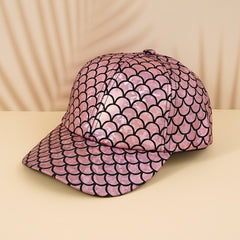 Mermaid Sequin Baseball Cap Colorful Fish Scales Print Unisex Streetwear Hat