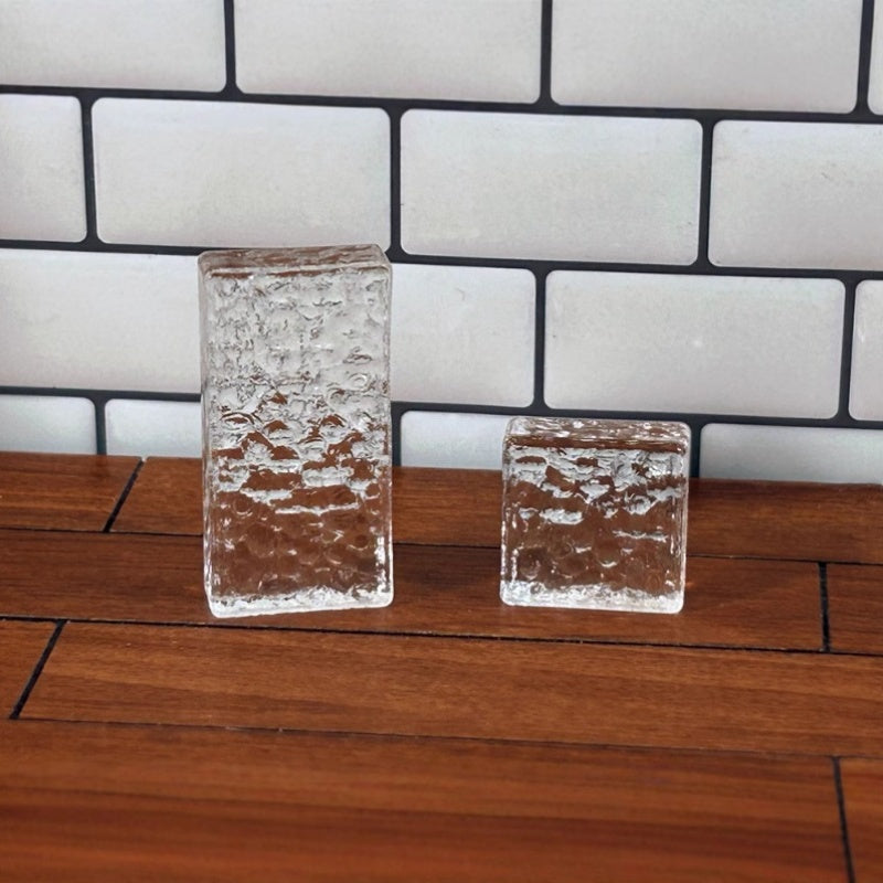 Mini Transparent Bricks Ripple Surface for Dollhouse Building