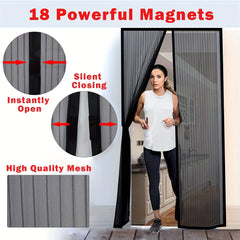 Magnetic Screen Door Mesh Screen Magnetic Closure Heavy Duty Pet Kid Friendly