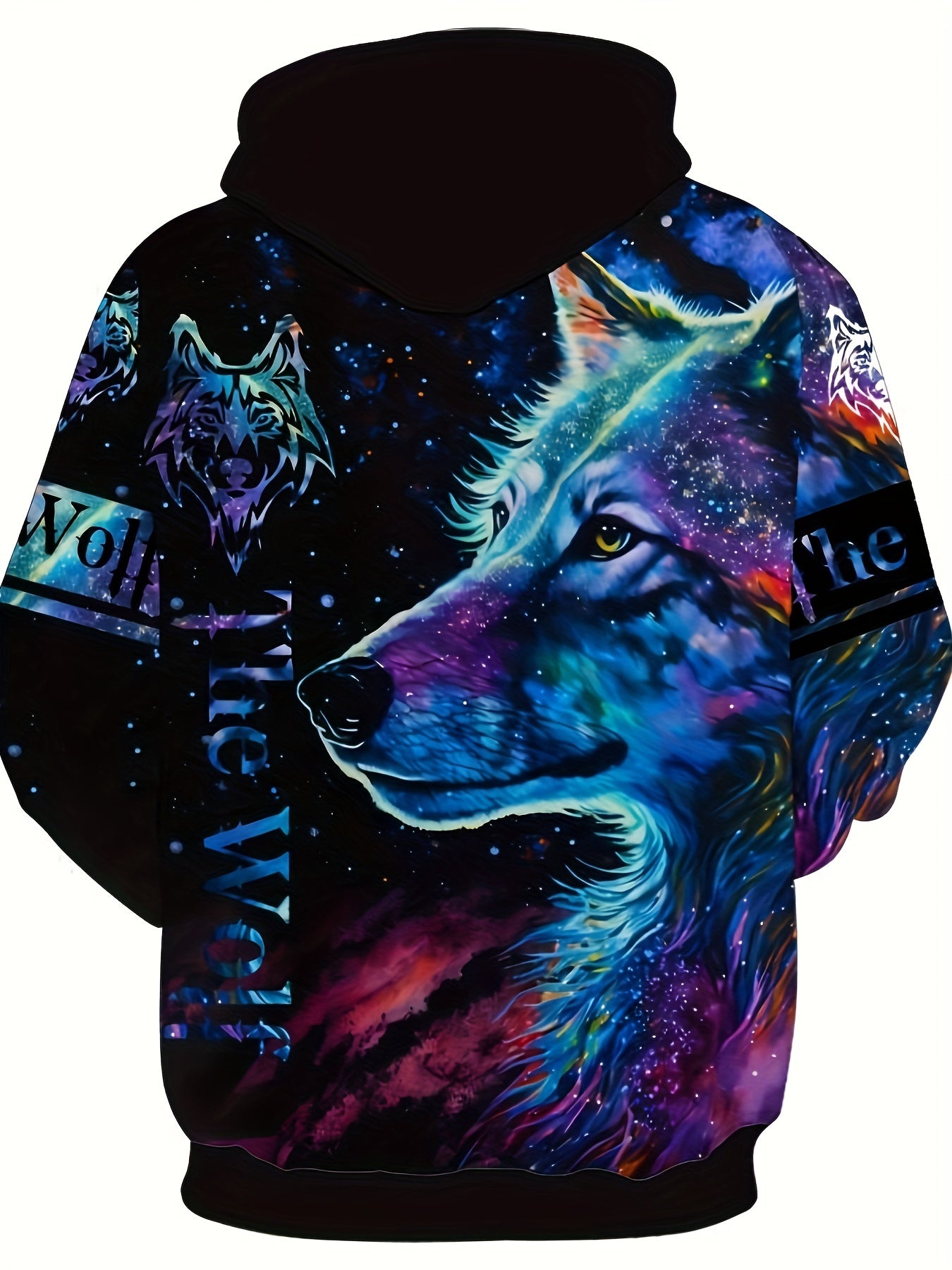 Wolf 3D Print Hoodie for Men Loose Hooded Pullover