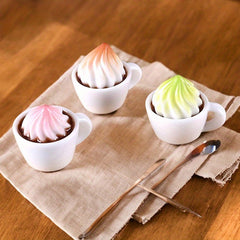 3pcs Cappuccino Cups Set Dollhouse Decor Realistic Coffee Shop Accessories