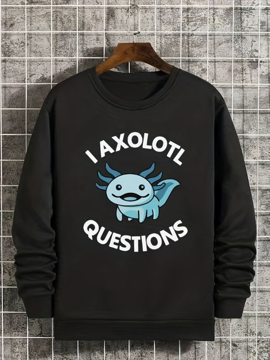 Kid's AXOLOTL Print Sweatshirt Crew Neck Long Sleeve Top