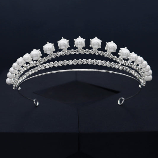 Pearl Headband Rhinestone Head Hoop Bridal Hair Accessories