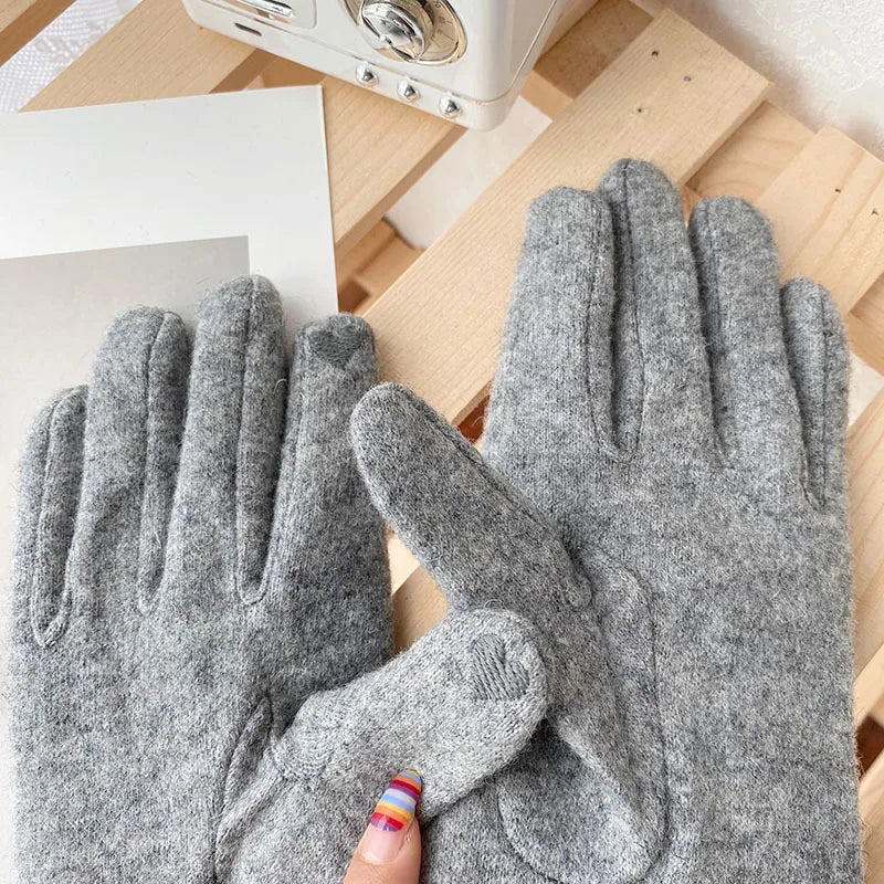 Winter Cashmere Gloves Kafuu Women's Finger Touch Screen Cycling Gloves