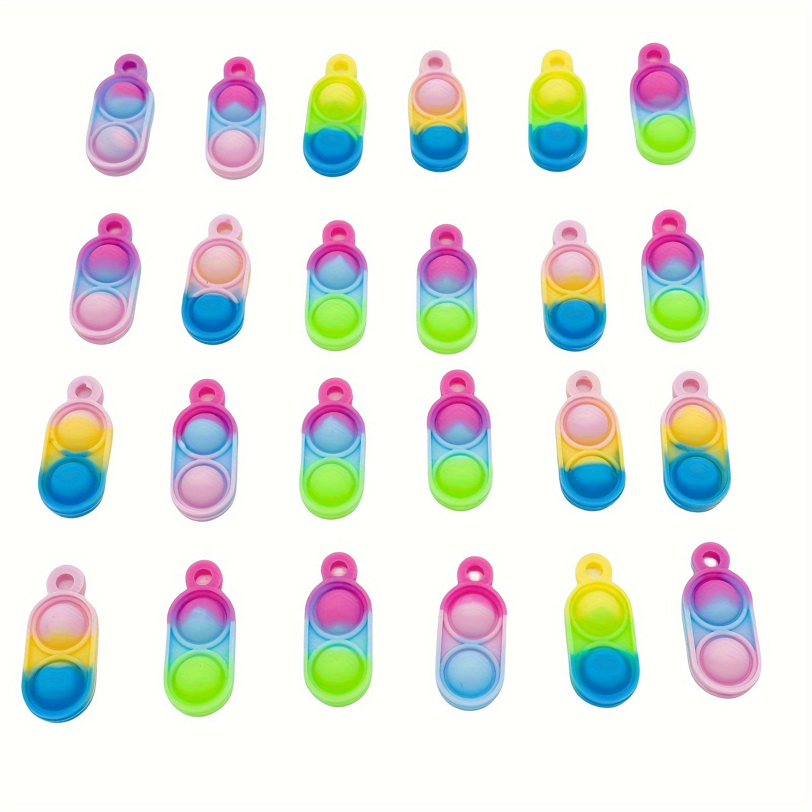 60pc Mini Pop Keychain Fidget Toys Colorful Bulk Set for Party Fav