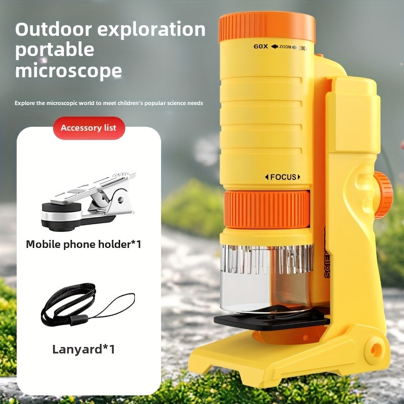 Kids' 3-in-1 Portable Microscope 200X Magnification Educational Toy