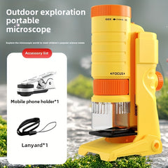 Kids' 3-in-1 Portable Microscope 200X Magnification Educational Toy