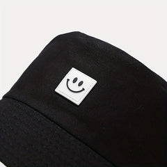 1pc Versatile Bucket Hat Double Sided Smile Face Cow Pattern Sun Hat
