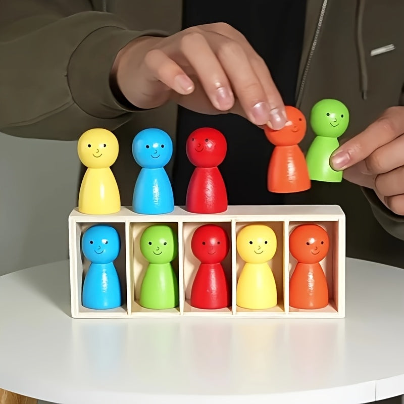 Wood Matching Memory Game - 12 Wooden Puppets Board Game