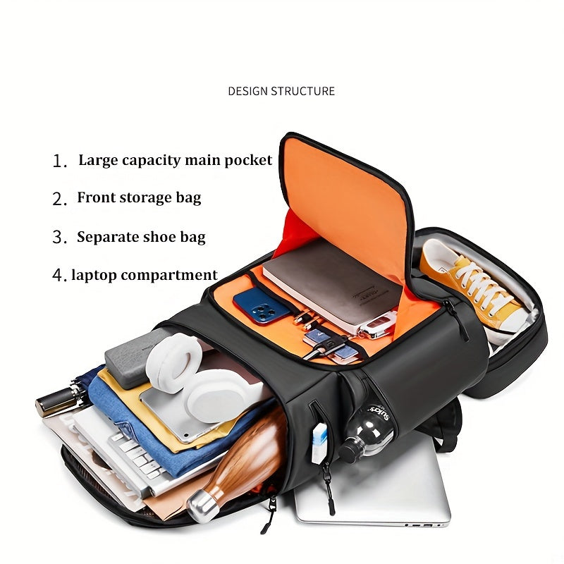 Outdoor Hiking Backpack 50L with Shoe Compartment Waterproof Laptop Bag