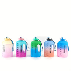 2200ml Heavy Duty Water Bottle With Time Marker, Portable Water Jug