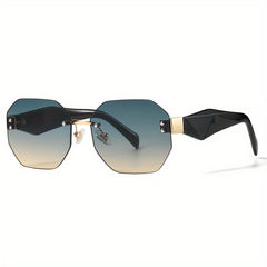 Rimless Rivet Sunglasses Gradient UV400 Driving Beach Summer Glasses