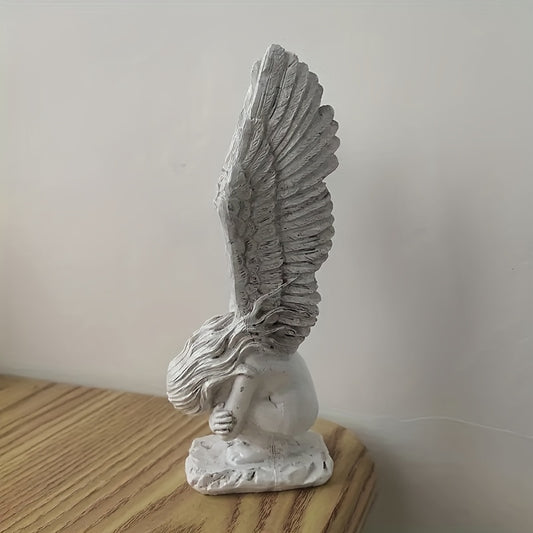 1pc Squat Shy Angel Resin Crafts Birthday And Bright Figurine Yard Decor