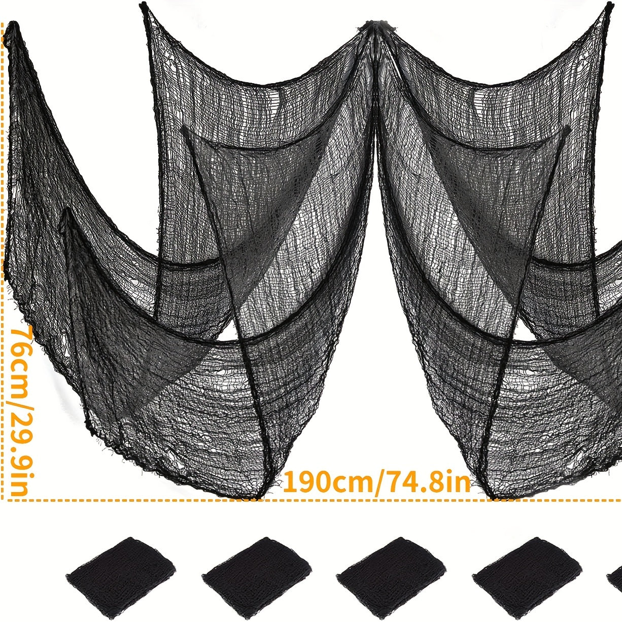 5pcs Halloween Scary Cloth Decor Gauze 190 X 76 Home Wall Decor