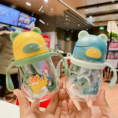 Cartoon Animal Portable Bottle with Shoulder Strap for Kids