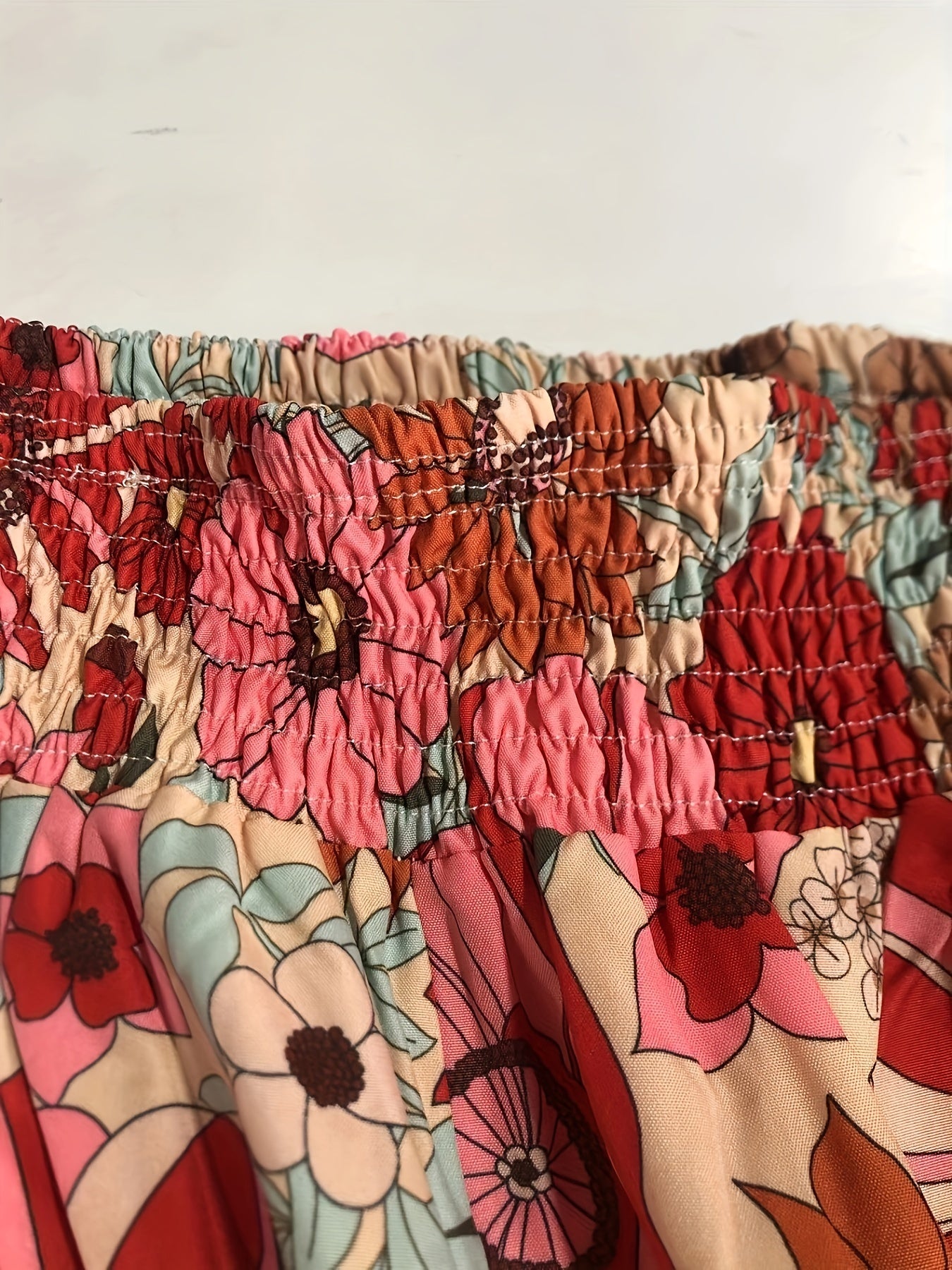Floral Print Wide Leg Boho Pants