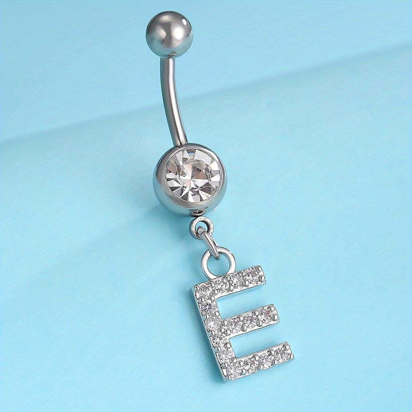 Zircon 26 Letters Belly Button Ring Navel Piercing