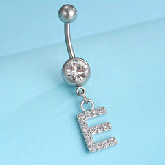 Zircon 26 Letters Belly Button Ring Navel Piercing