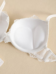 Flower Lace Bra Bow Push Up Lingerie