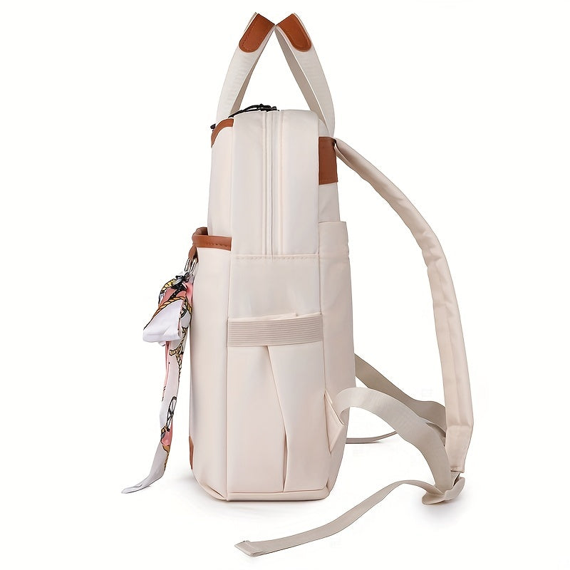 Large Capacity Backpack with Silk Scarf for Outdoor Travel