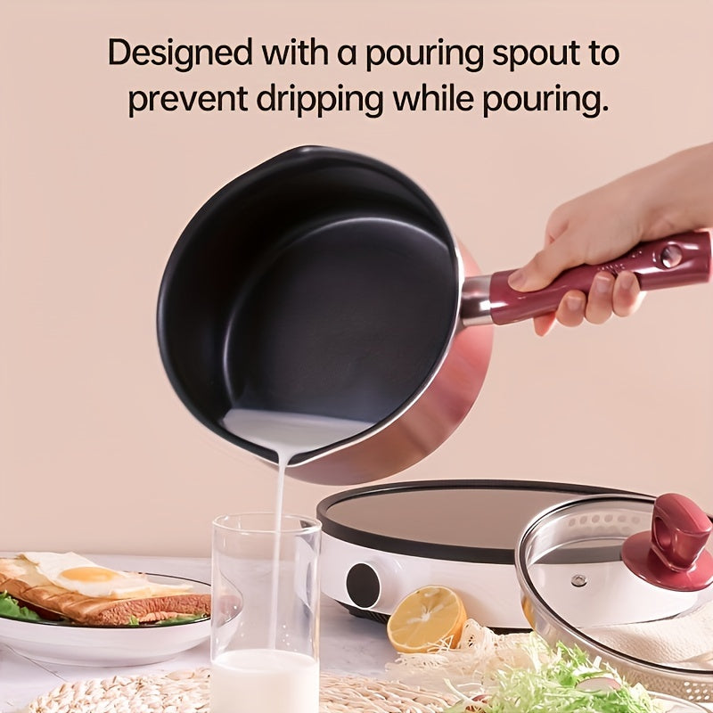 1qt Nonstick Saucepan with Glass Lid Induction Ready