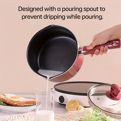 1qt Nonstick Saucepan with Glass Lid Induction Ready