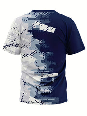 Men's Fashionable T-shirt & Stretch Shorts Set for Outdoor