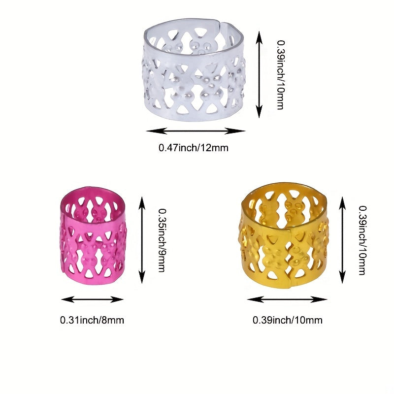 50pcs Dreadlocks Beads Hair Braid Rings Clips Metal Cuffs Hair Jewelry