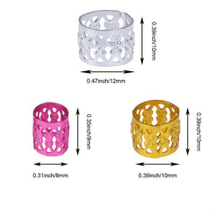 50pcs Dreadlocks Beads Hair Braid Rings Clips Metal Cuffs Hair Jewelry