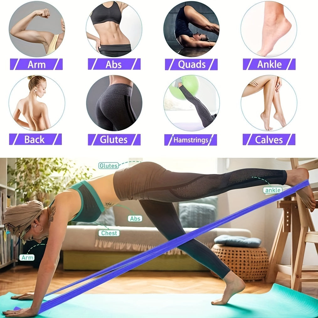 4pcs TPE Yoga Resistance Band Set Elastic Fitness Stretching Band