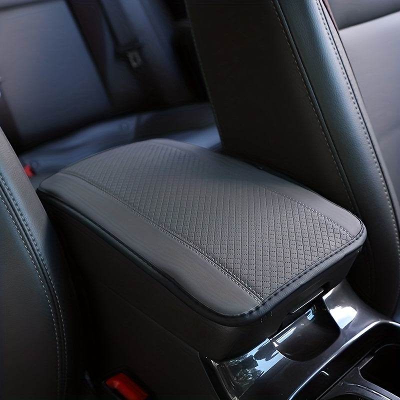 Car Armrest Mat Leather Double Line Non slip Armrest Cover