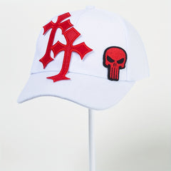 Gothic Skull Cross Patch Baseball Cap Y2K Hip Hop Baseball Cap Pink