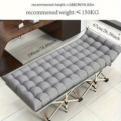 Portable Folding Bed for Adults Camping Travel Office Naps Beach Vacations