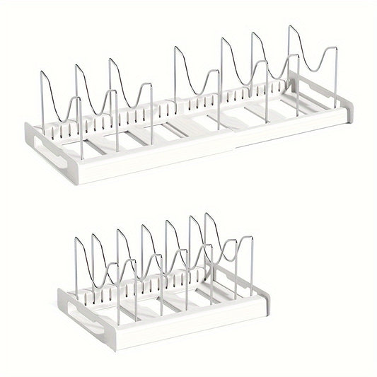 Kitchenware Organizer Shelf w/ Pot Lid Holder Utensil Rack Drawer