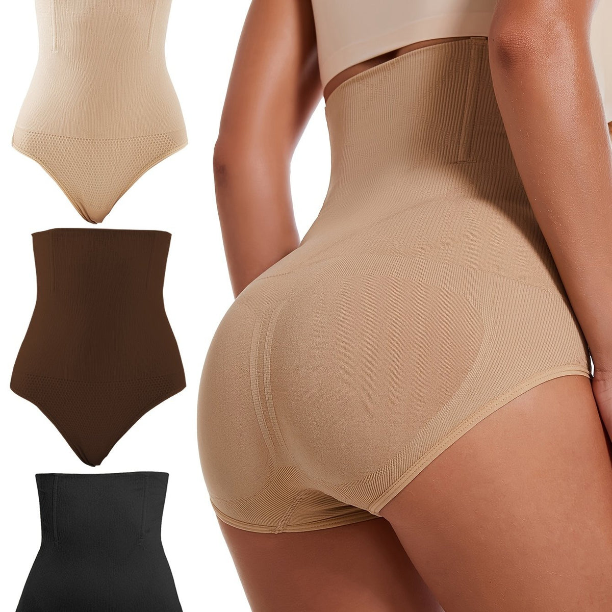 3pcs High Waist Shaping Panties Tummy Control Butt Lifting Slimmer Panties