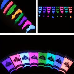 8 Vibrant UV Blacklight Body Paint Colors