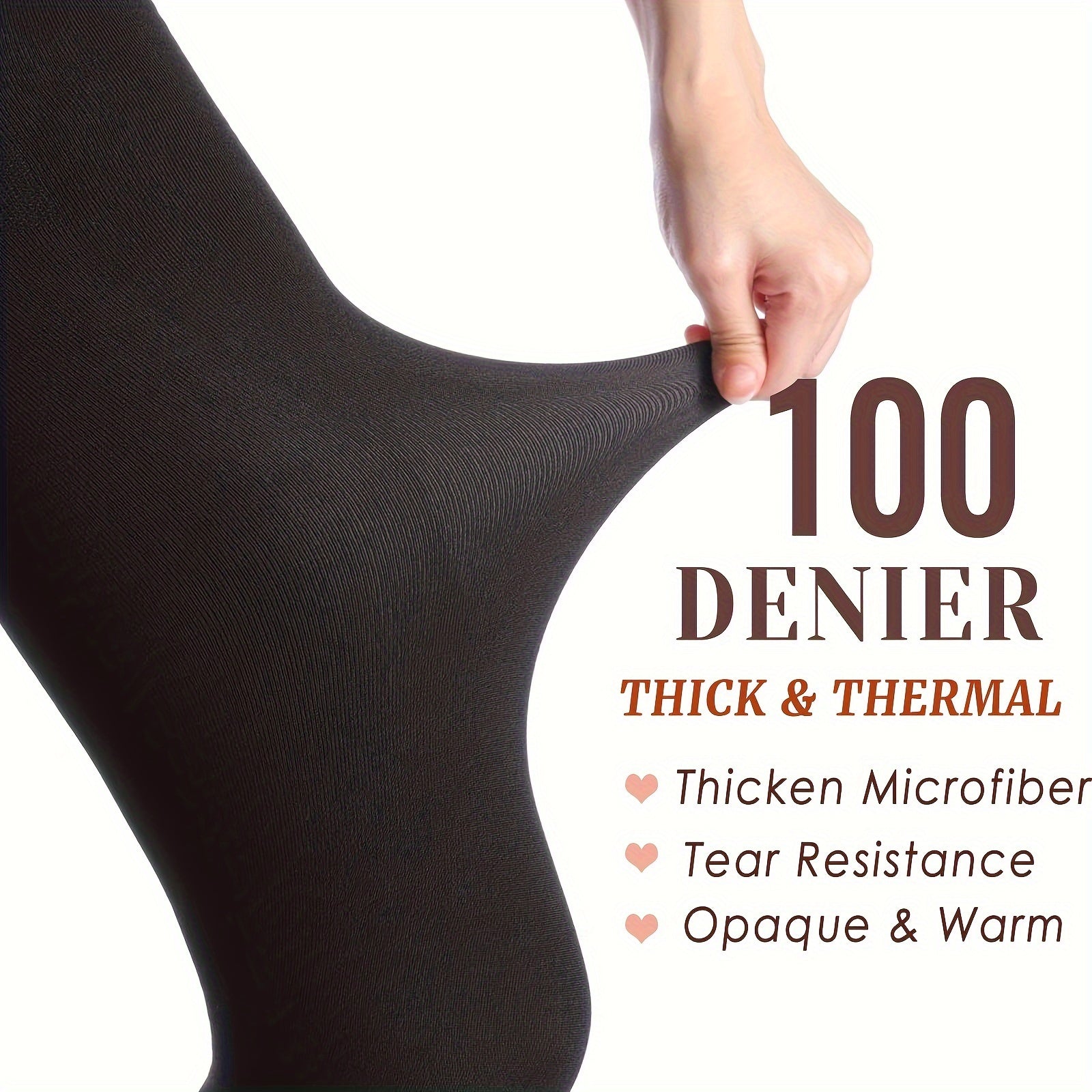 3 Pairs Plush Lined Tights High Waist Thermal Leggings Women's Stockings