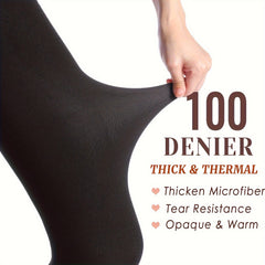 3 Pairs Plush Lined Tights High Waist Thermal Leggings Women's Stockings