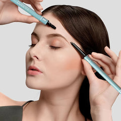 Waterproof Double Headed Eyebrow Pen Long-lasting Colorfast Slim Pencil