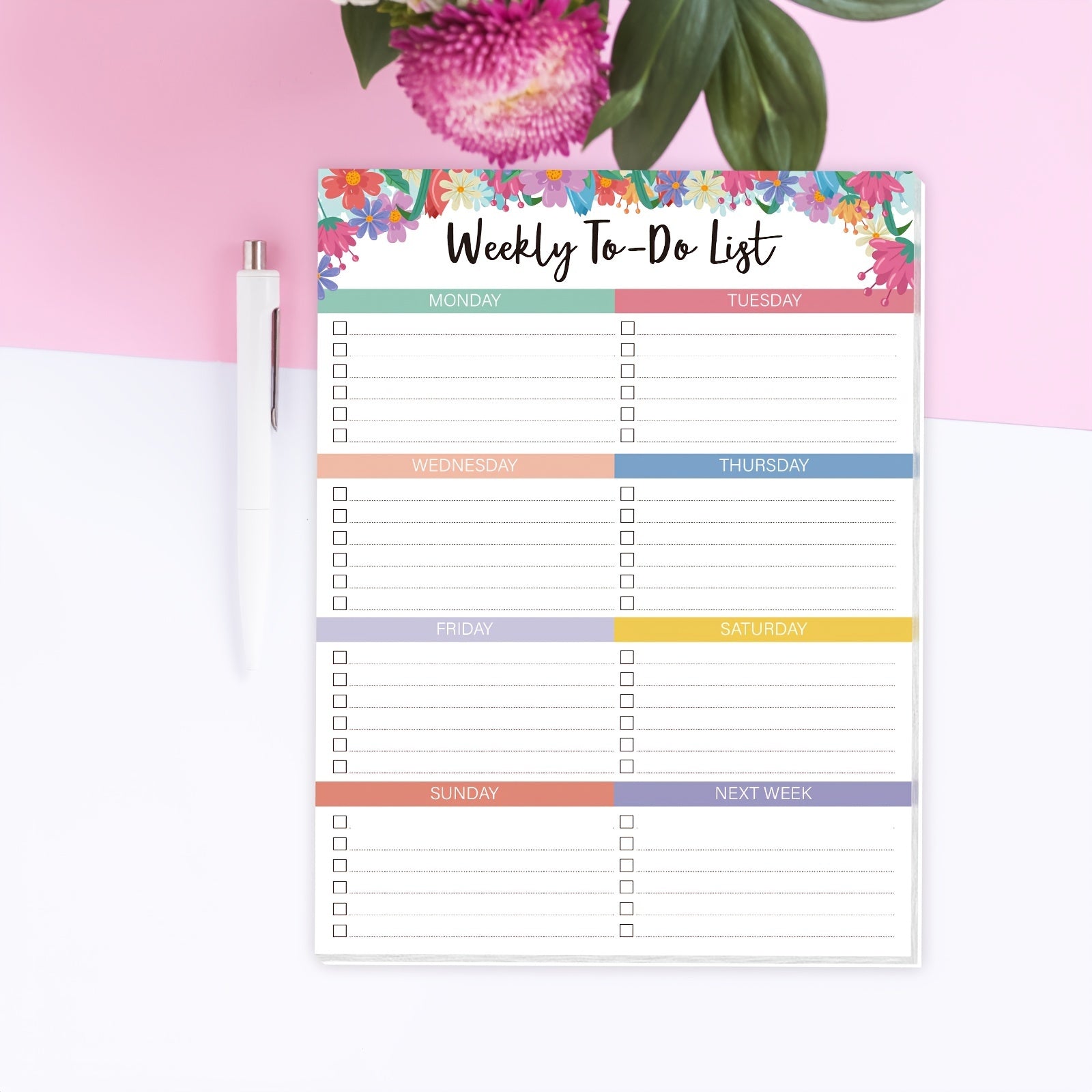 Weekly Planner List NotePad To Achieve Goals