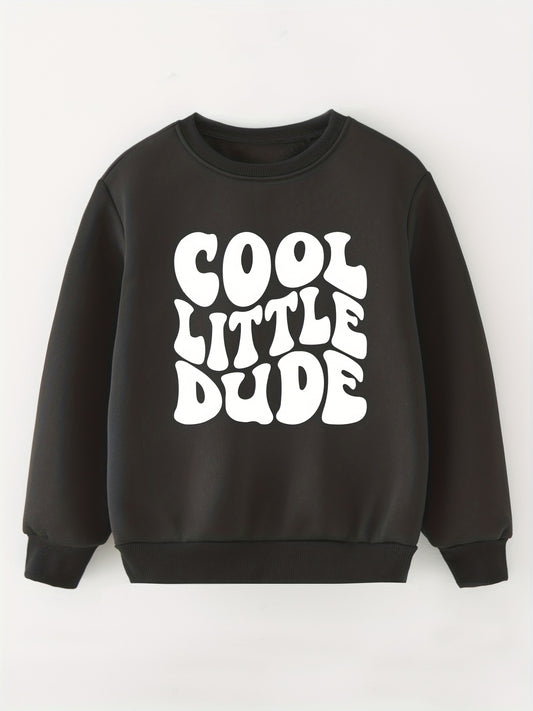 Girl's Letters Print Sweat Shirt Pullover For Little Girls