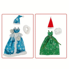 2 Sets Christmas Outfits for 1 6 Dolls Pretty Gown Dresses with Hat