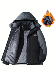 Men's Casual Hooded Sherpa Lined Windbreaker Coat